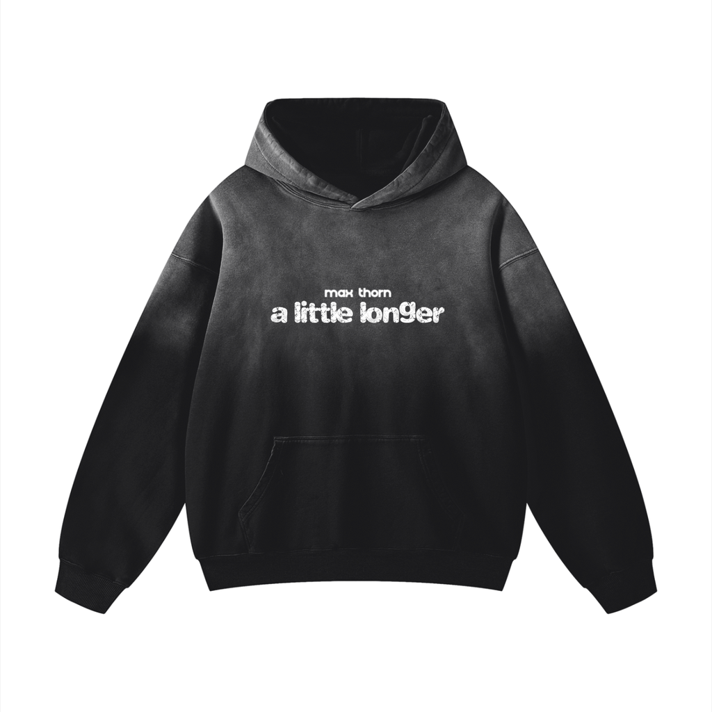 “a little longer” Smoky Black Hoodie