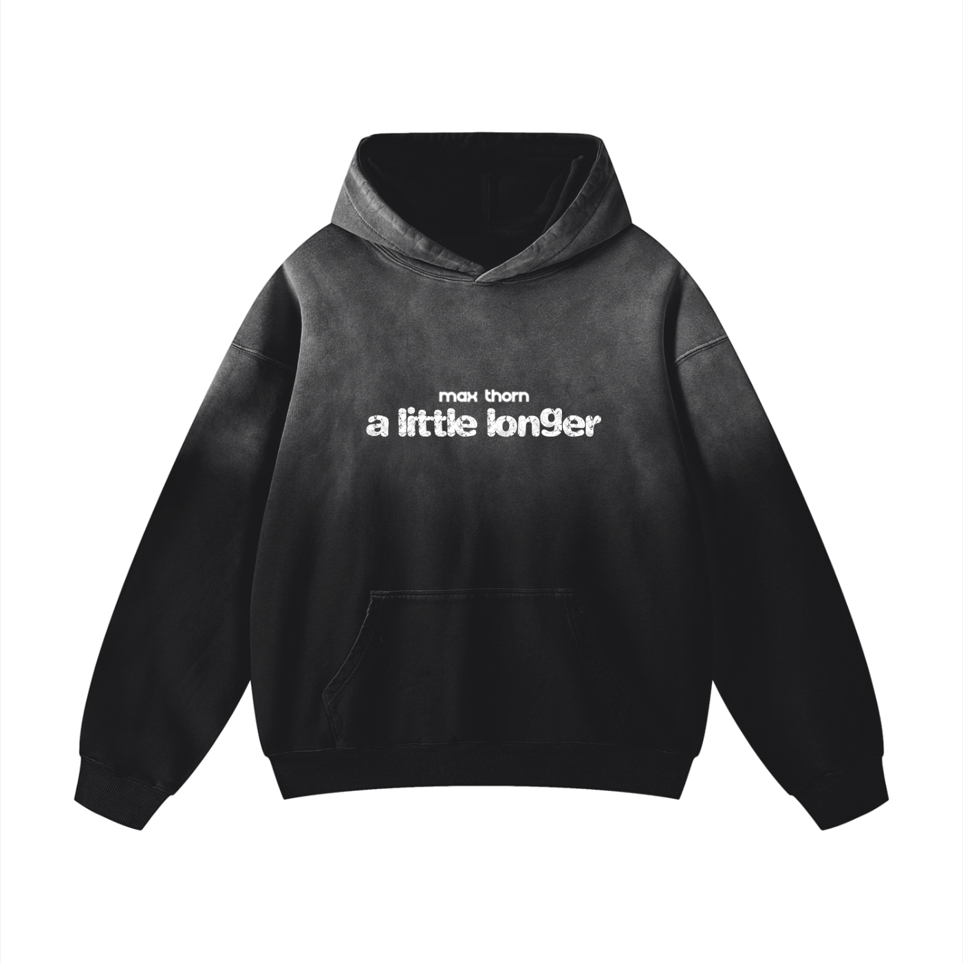 “a little longer” Smoky Black Hoodie